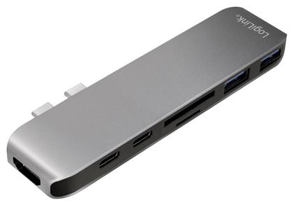 LogiLink Docking Station με Διπλό USB-C DisplayPort 4K PD και συνδεση 2 Οθονών Γκρι (UA0302)