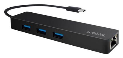 LogiLink USB 3.1 Hub 3 Θυρών με σύνδεση USB-C / Ethernet