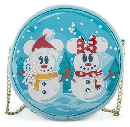 Loungefly Snowman Minnie Snow Globe Παιδική Τσάντα Ώμου Γαλάζια 17.5x17.5x6εκ.