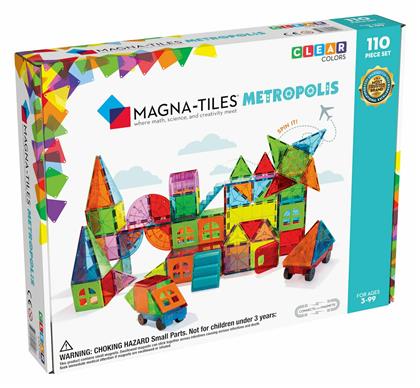 Magna-Tiles Μαγνητικό Παιχνίδι Κατασκευών Clear Colors Metropolis για Παιδιά 3+ Ετών από το BlablaToys