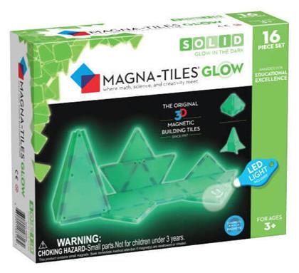 Magna-Tiles Μαγνητικό Παιχνίδι Κατασκευών Solid Glow για Παιδιά 3+ Ετών από το BlablaToys