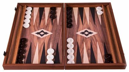 Manopoulos Walnut Replica Χειροποίητο Τάβλι Ξύλινο με Πούλια 48x48cm