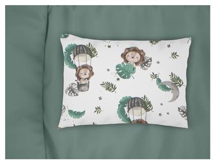 Μαξιλαροθήκη Εμπριμέ Bebe Lion 534 35x45 Green 100% Cotton από το 24home