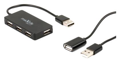 Maxlife USB 2.0 Hub 4 Θυρών με σύνδεση USB-A