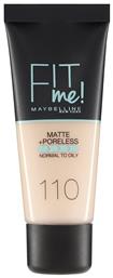 Maybelline Fit Me Matte + Poreless Liquid Make Up 110 Porcelain 30ml