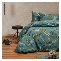 Melinen Σετ Μονά με Λάστιχο Petrol 170x260cm από το Katoikein