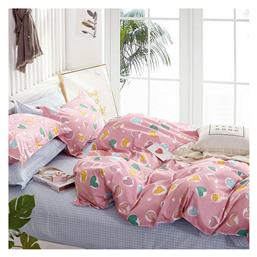 Melinen Σετ Σεντόνια Prime Line 170x260cm Heart Attact Pink 3τμχ