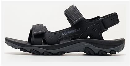 Merrell Δερμάτινα Ανδρικά Σανδάλια σε Μαύρο Χρώμα