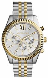 Michael Kors Lexington Ρολόι Χρονογράφος με Ασημί Μεταλλικό Μπρασελέ