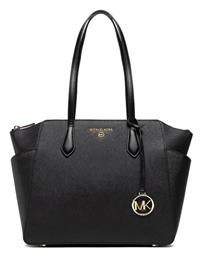 Michael Kors Marilyn Medium Δερμάτινη Γυναικεία Τσάντα Shopper Ώμου Μαύρη