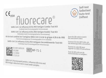 Microprofit Biotech Fluorecare SARS-COV-2 & Influenza A/B & RSV Antigen Combo 1τμχ Αυτοδιαγνωστικό Τεστ Ταχείας Ανίχνευσης Αντιγόνων Covid-19 & Γρίπης