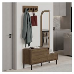 Mila Έπιπλο Εισόδου με Κρεμάστρα & Παπουτσοθήκη Ανοιχτό Καφέ 120x37x171.6εκ.