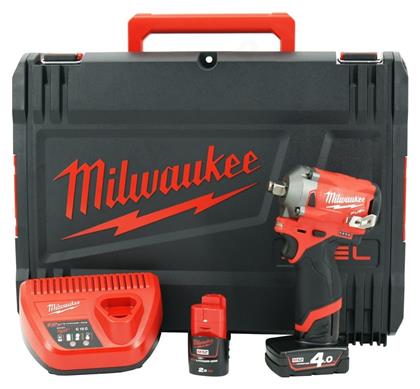 Milwaukee M12 FIWF12-422X Brushless Μπουλονόκλειδο 12V 2x4Ah με Υποδοχή 1/2''