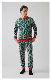 Minerva Χειμερινή Ανδρική Πιτζάμα Βαμβακερή Πράσινο