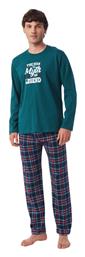 Minerva Man The Legend Χειμερινή Καρό Ανδρική Πιτζάμα Βαμβακερή Πράσινη