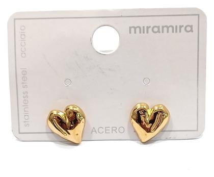 Mira Mira Σκουλαρίκια από Ατσάλι Επιχρυσωμένα