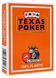 Modiano Texas Poker 2 Jumbo Τράπουλα Πλαστική για Poker Πορτοκαλί