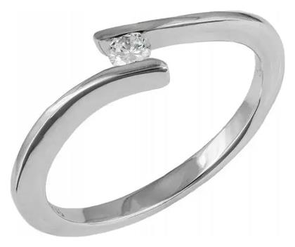 Μονόπετρο από Λευκόχρυσο 18Κ