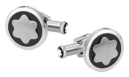 Mont Blanc Μανικετόκουμπα από Ατσάλι σε Μαύρο Χρώμα