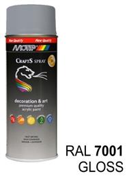 Motip Dupli Σπρέι Βαφής Crafts Ακρυλικό με Γυαλιστερό Εφέ Silver Grey RAL 7001 400ml από το Esmarket