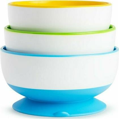 Munchkin Πολύχρωμα Μπωλ Φαγητού με Βεντούζα 6m+ Blue/Yellow 3τμχ