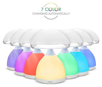 Mushroom Lamp Διακοσμητικό Φωτιστικό με Φωτισμό RGB Μανιτάρι LED Μπαταρίας σε Λευκό Χρώμα από το Public