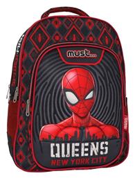 Must Spiderman Queens New York City Σχολική Τσάντα Πλάτης Δημοτικού σε Κόκκινο χρώμα από το e-shop