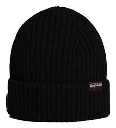 Napapijri Beanie Ανδρικός Σκούφος με Rib Πλέξη σε Μαύρο χρώμα NP0A4GK8041