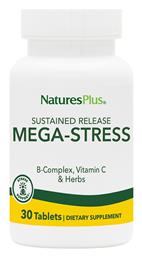 Nature's Plus Mega Stress B-Complex Vitamin C & Herbs Συμπλήρωμα για το Άγχος 30 ταμπλέτες