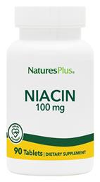 Nature's Plus Niacin Βιταμίνη για την Υγεία του Νευρικού Συστήματος 100mg 90 ταμπλέτες