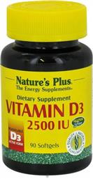 Nature's Plus Vitamin D3 2500 IU 90 μαλακές κάψουλες