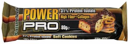 NatureTech Power Pro Higher Fiber & Collagen Μπάρα με 31% Πρωτεΐνη & Γεύση Soft Cookies 80gr