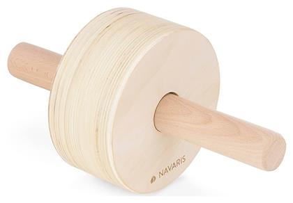 Navaris Wooden Exercise Wheel 57261.01 Ρόδα Κοιλιακών Μπεζ με Στρωματάκι για τα Γόνατα 31 x 16 cm