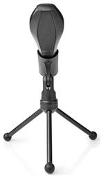 Nedis Wired Microphone Dual Condenser With Tripod USB Black με Σύνδεση USB