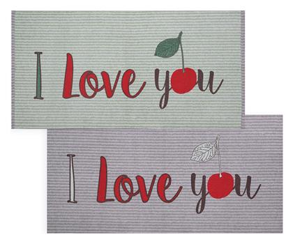 Nef-Nef Cherry Love Χαλάκι Κουζίνας Διάδρομος Grey / Green 70x140εκ.