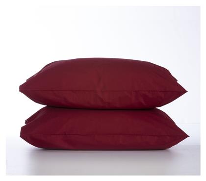 Nef-Nef Homeware Basic Σετ Μαξιλαροθήκες με Φάσα 52x72εκ. 970 Bordo