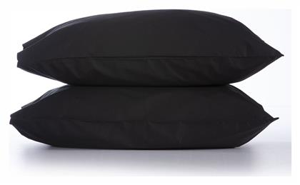Nef-Nef Homeware Basic Σετ Μαξιλαροθήκες με Φάσα Black 52x72εκ.