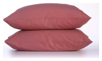 Nef-Nef Homeware Basic Σετ Μαξιλαροθήκες με Φάσα Terracotta 52x72εκ.
