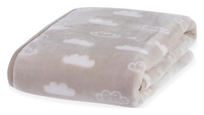 Nef-Nef Homeware Κουβέρτα Αγκαλιάς & Λίκνου Clouds Βελουτέ Μπεζ 75x100εκ.