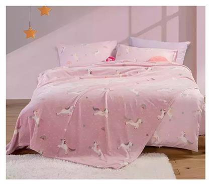 Nef-Nef Homeware Κουβέρτα Fleece Unicorns Style Lilac 160x220εκ.
