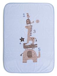Nef-Nef Homeware Κουβέρτα Κούνιας Βελουτέ Γαλάζια Favorite Toys 100x140εκ.