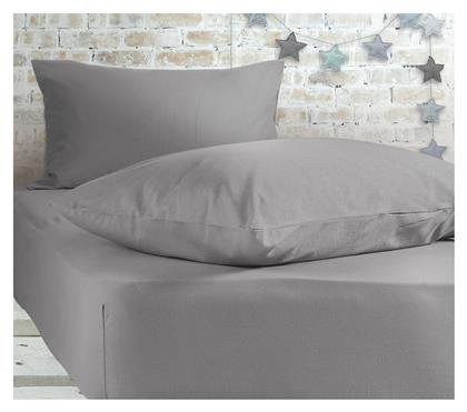 Nef-Nef Homeware Μονό 100x200+30εκ. με Λάστιχο Jersey 726 Light Gray