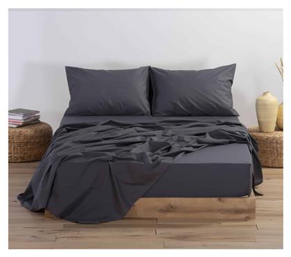 Nef-Nef Homeware Σεντόνι King Size με Λάστιχο 180x200+35εκ. Basic Dark Grey