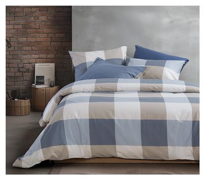 Nef-Nef Homeware Σετ Διπλό 4τμχ 200x270εκ. Casual Check Μπλε