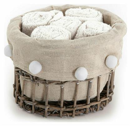 Nef-Nef Homeware Σετ Πετσέτες Μπάνιου 5τμχ Please Cream Καλαθάκι με Λαβέτες 1121 Cream Βάρους 450gr/m²