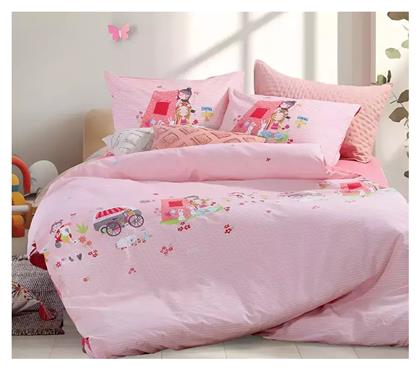 Nef-Nef Homeware Σετ Σεντόνια Μονά Βαμβακερά Camping Ροζ 170x260cm 3τμχ