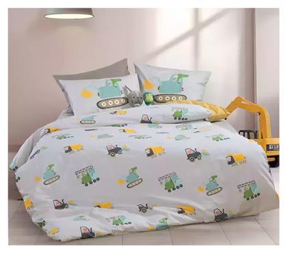 Nef-Nef Homeware Σετ Σεντόνια Μονά Βαμβακερά Fun At Work Γκρι 170x260cm 3τμχ