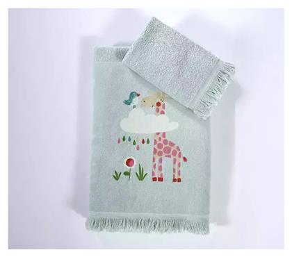Nef-Nef Homeware Σετ Βρεφικές Πετσέτες 2τμχ Sky Is A Zoo Πράσινες Βάρους 420gr/m²