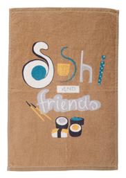 Nef-Nef Homeware Sushi Ποτηρόπανο από 100% Βαμβάκι σε Μπεζ Χρώμα 40x60cm