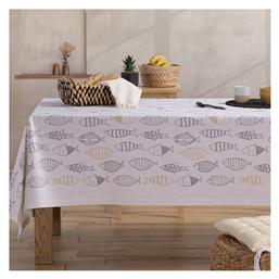 Nef-Nef Homeware Τραπεζομάντηλο Βαμβακερό Αλέκιαστο Fish Style Ecru 140x240εκ.